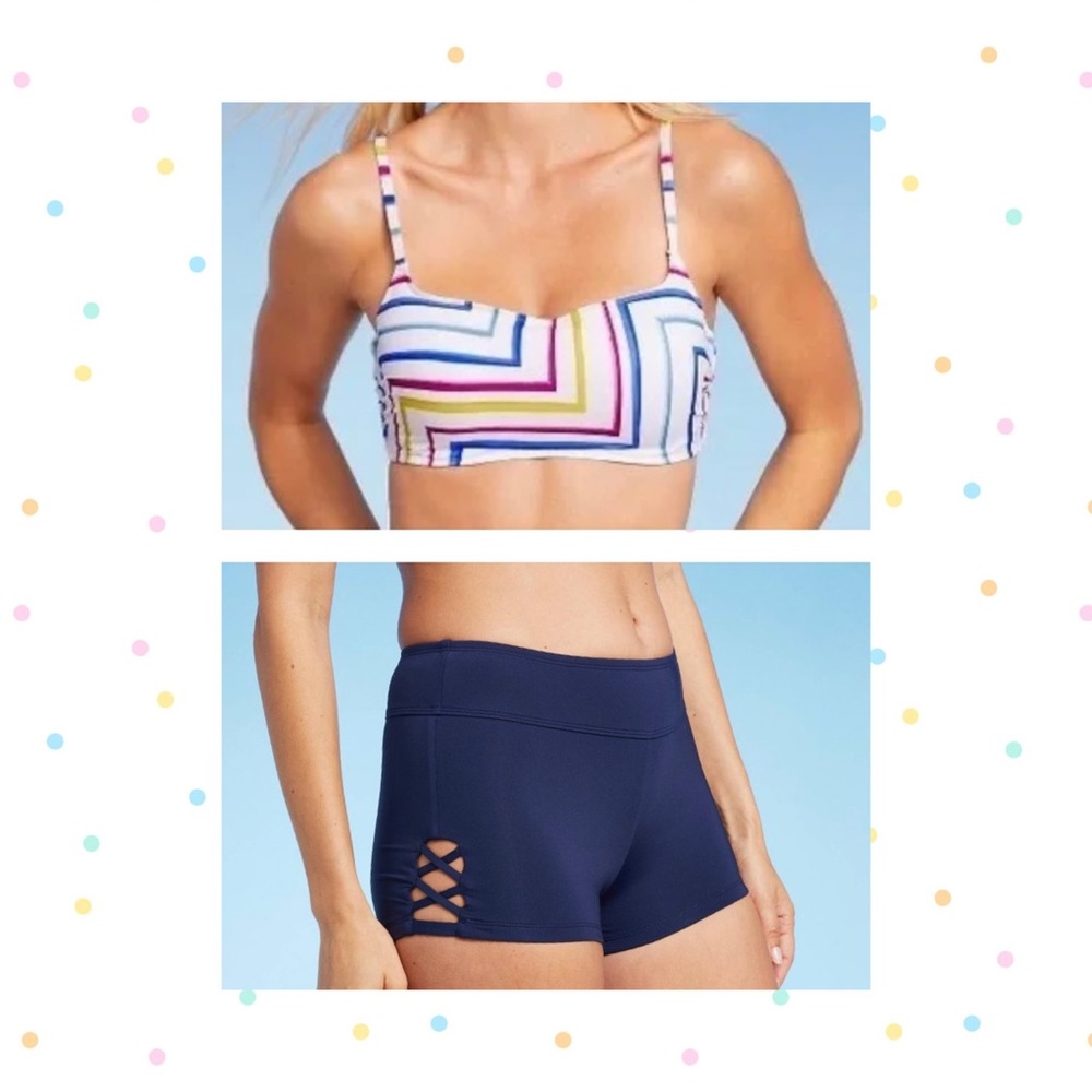 ☀️BRALETTE BIKINI TOP AND SWIM SHORTS